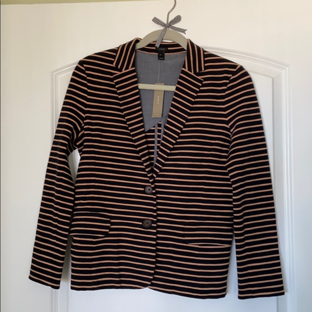 J. Crew blazer. Black w/ tan stripes. Size Small